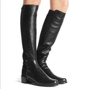 Stuart Weitzman Mezzamezza City Boot Knee High 5050 Black Leather Size 4 S4830